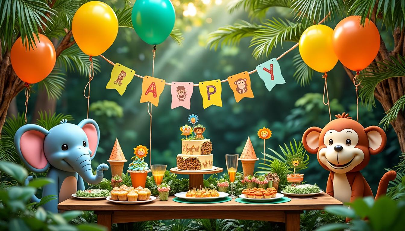 découvrez les plus belles idées de décorations pour un anniversaire d'enfant sur le thème des animaux : ballons, guirlandes, vaisselle et accessoires pour une fête inoubliable et colorée !
