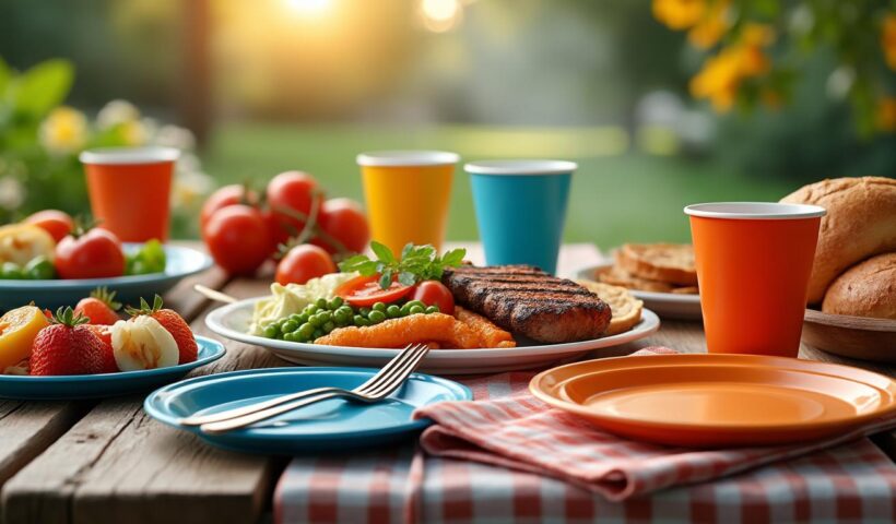 apportez une touche de couleur et de modernité à vos barbecues grâce à notre vaisselle jetable tendance, pratique et élégante pour toutes vos soirées en plein air.