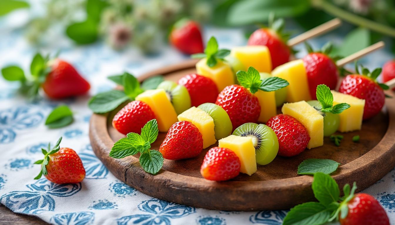 découvrez des idées créatives de brochettes de fruits adaptées à chaque saison pour des recettes fraîches, colorées et savoureuses toute l'année.