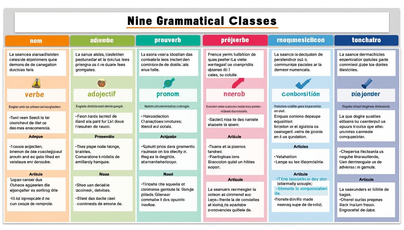 découvrez une explication claire et accessible du tableau des classes grammaticales, adaptée à tous les niveaux pour faciliter votre apprentissage du français.