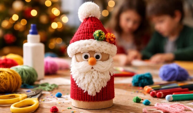 découvrez un projet créatif amusant à réaliser avec les enfants : créez un père noël original en utilisant un rouleau de papier toilette et de la laine. parfait pour stimuler l’imagination et partager un moment convivial en famille.