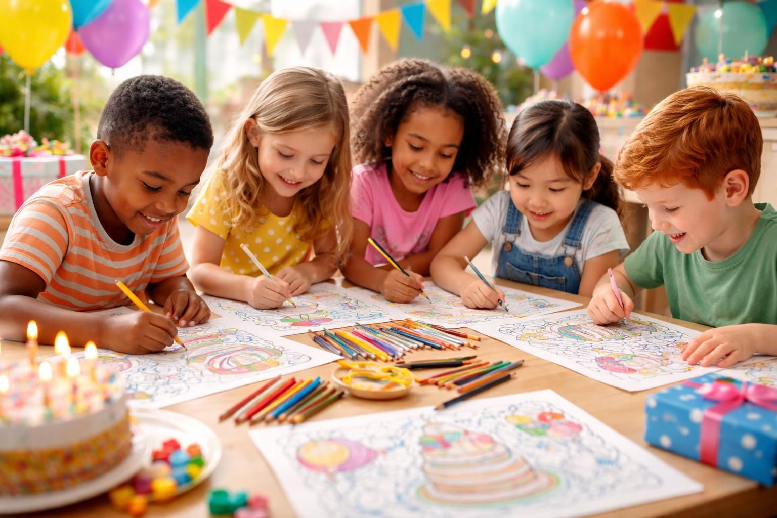 découvrez le coloriage d'anniversaire, une activité ludique et éducative pour apprendre tout en s'amusant lors des fêtes.