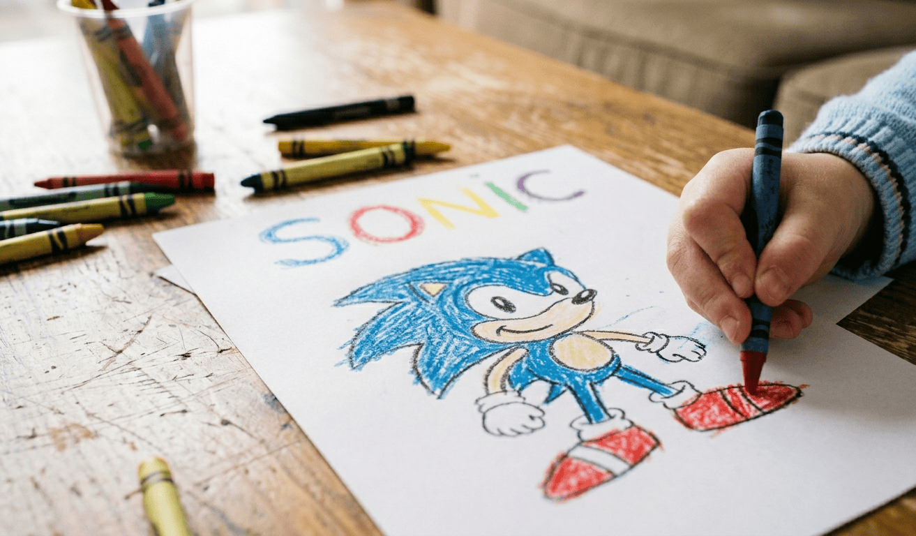 dessin de Sonic