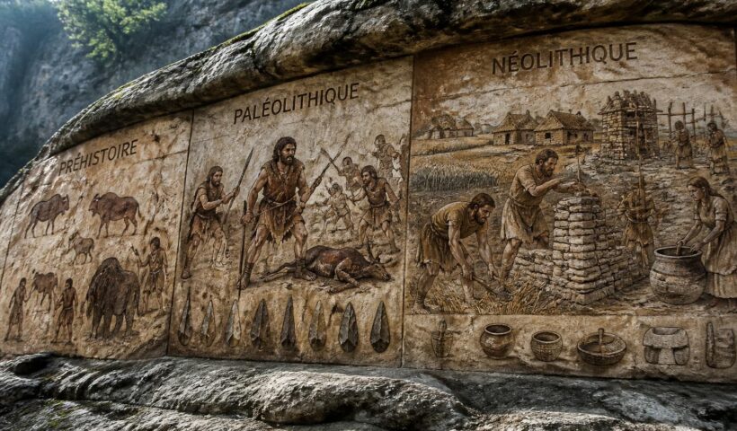 découvrez les secrets d'une frise chronologique couvrant la préhistoire, du paléolithique au néolithique, pour mieux comprendre l'évolution humaine et ses grandes étapes.